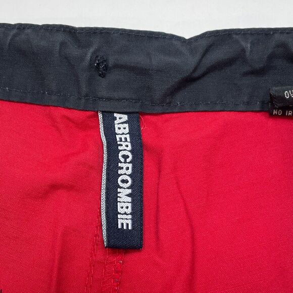 Vintage Abercrombie Pants Boys Size 16 Red Cargo Ankle Zip Straight Leg Y2K - Picture 7 of 10